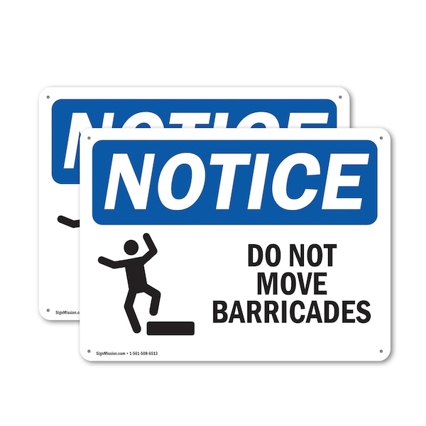 Signmission Do Not Move Barricades, 10 in W x Rectangle, Plastic OS-2PACK-NS-P-710-L-11309 - main